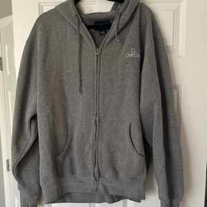 Omega Charcoal Zip-Up Men's Sweater
